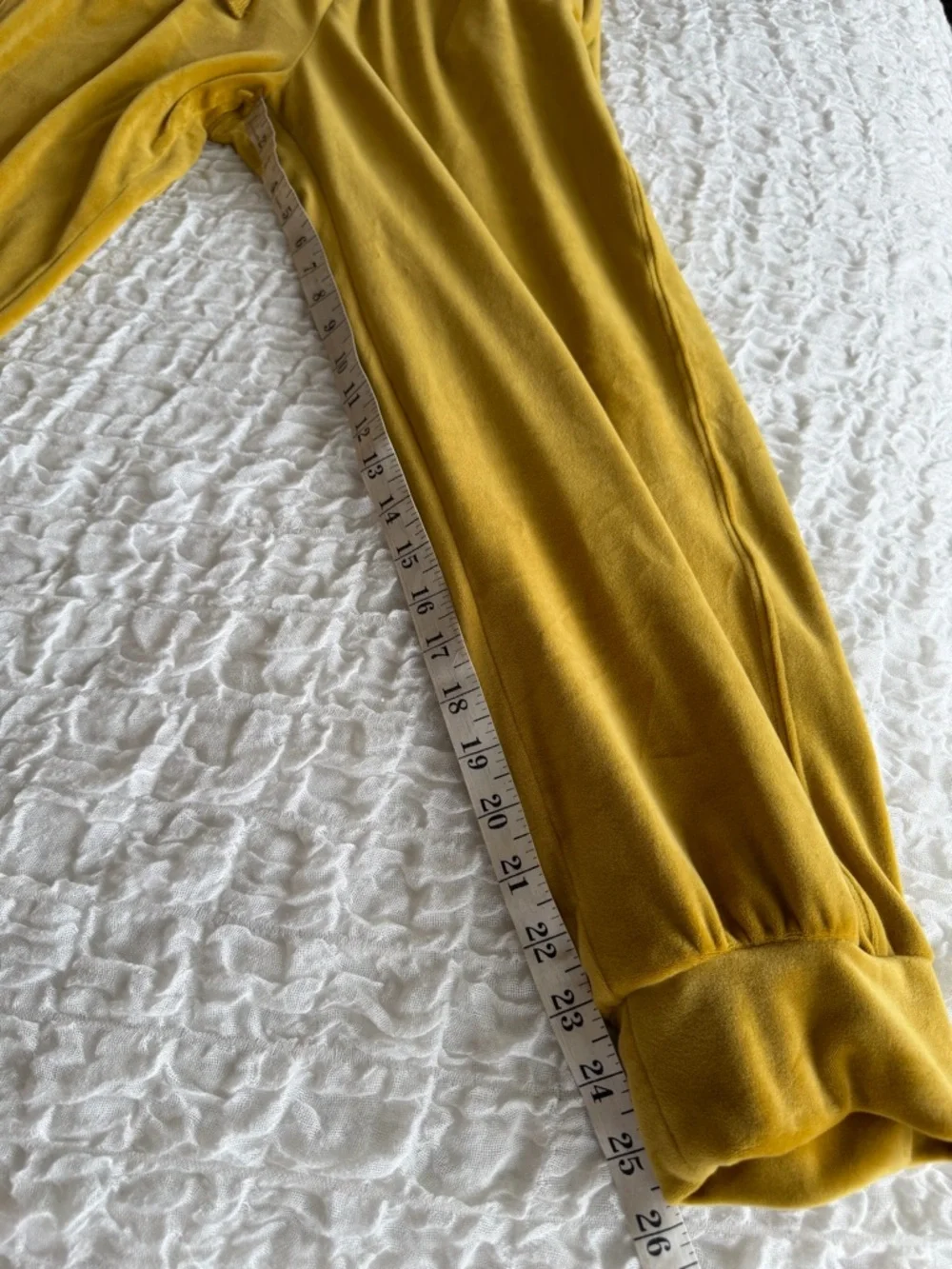 Anthro Saturday Sunday Merida Velvet Joggers Gold Medium - Picture 6 of 9